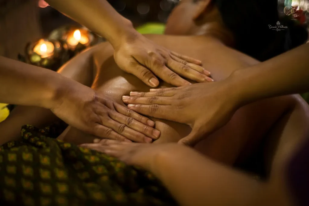 Four Hand Massage therapy where two therapists work in perfect harmony to deliver deep relaxation, stress relief, and full-body balance through synchronized techniques